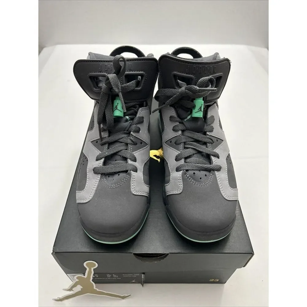 NIKE Men 6.5 AIR JORDAN‎ 6 RETRO GG GREY-GREEN GLOW 2933